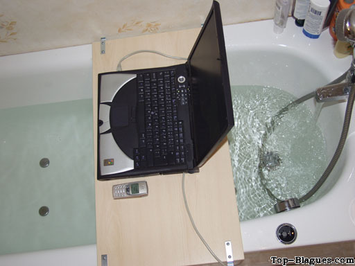 Accro jusque dans le bain