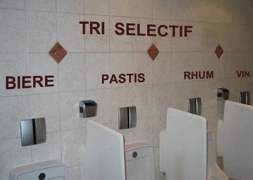 Tri sélectif aux toilettes
