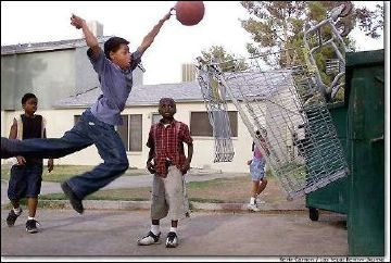 Panier de basket improvisé